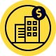 icon illustration of a rental property with 4 units