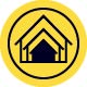 icon illustration showing different sized houses