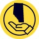 icon illustration outline of Alberta with a hand supporting it